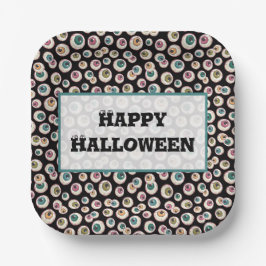 Plato De Papel Halloween Eyeballs