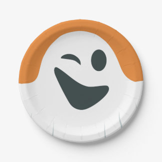 Plato De Papel Halloween fantasma de Winking