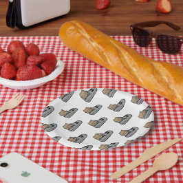 Plato De Papel Halloween, Fantasma Gris Lindo, Truco o Trato, Buu