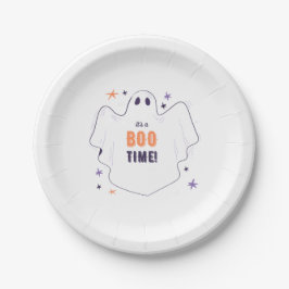 Plato De Papel Halloween fantasma Minimalista blanco