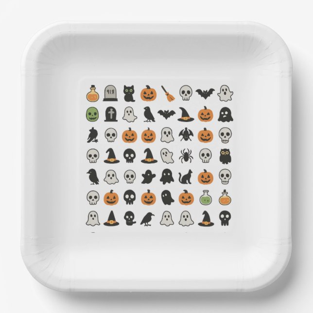 Plato De Papel Halloween Feestbordje (Anverso)