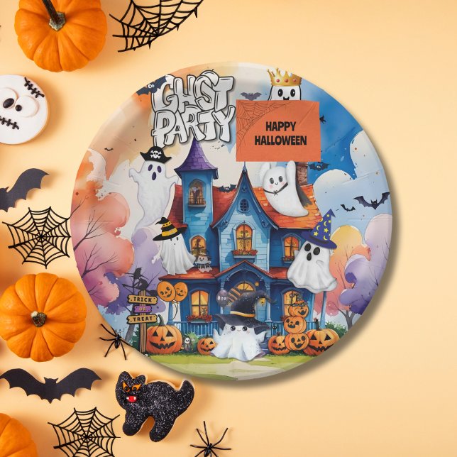 Plato De Papel Halloween, Fiesta fantasma caprichoso (Subido por el creador)