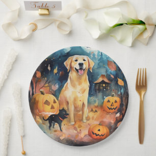 Plato De Papel Halloween Finlandés Lappund Con Calabazas Temerosa