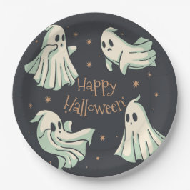 Plato De Papel Halloween Ghost Spooktacular Happy Halloween