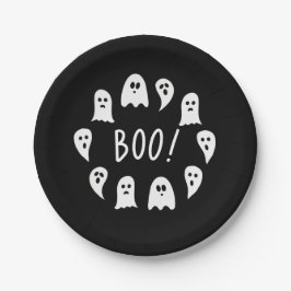Plato De Papel Halloween Ghosts Boo