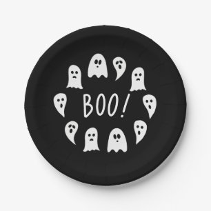 Plato De Papel Halloween Ghosts Boo
