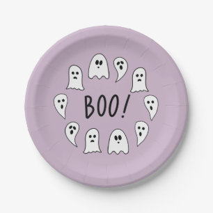 Plato De Papel Halloween Ghosts Boo