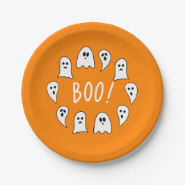 Plato De Papel Halloween Ghosts Boo