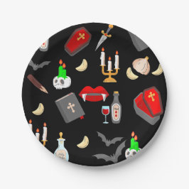 Plato De Papel halloween gothic vampire hunter garlic dagger fang