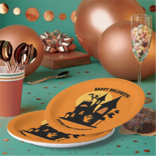 Plato De Papel Halloween Halloween Haunted Paper Plate