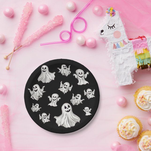 Plato De Papel Halloween: Kleine Geister -  (Fiesta)
