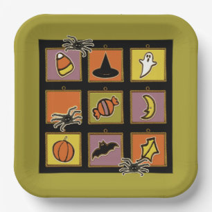 Plato De Papel Halloween Lindo
