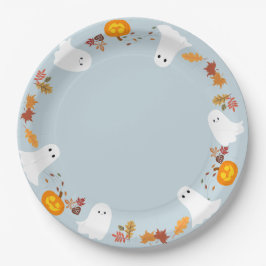 Plato De Papel halloween lindos fantasmas y calabazas