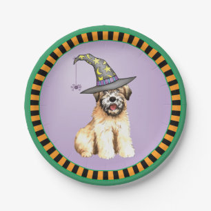 Plato De Papel Halloween Llanto suave recubierto Terrier