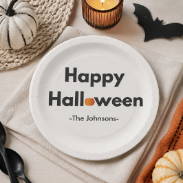 Plato De Papel Halloween minimalista moderno – Personalizado