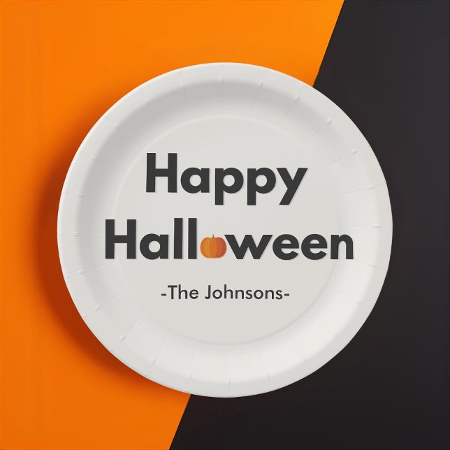 Plato De Papel Halloween Minimalista moderno - Personalizado (Subido por el creador)