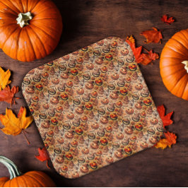 Plato De Papel Halloween naranja café elegante