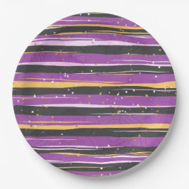 PLATO DE PAPEL HALLOWEEN, NARANJA NEGRO PURPLE