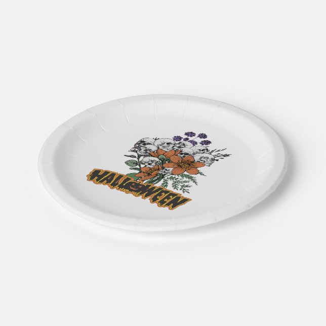Plato De Papel Halloween negro y Naranja simple (Angular)