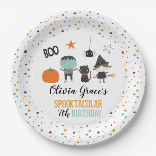 Plato De Papel Halloween niños Spooktaculares Placa de papel de c