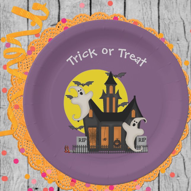Plato De Papel Halloween obsesionada con papel para la casa (Subido por el creador)