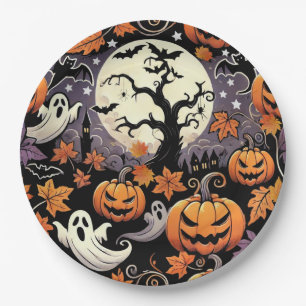 Plato De Papel Halloween/otoño/otoño