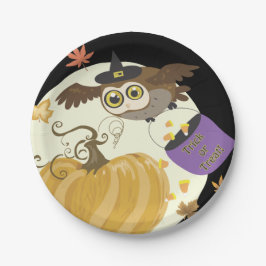 Plato De Papel ¡Halloween Owl Trick or Trete!