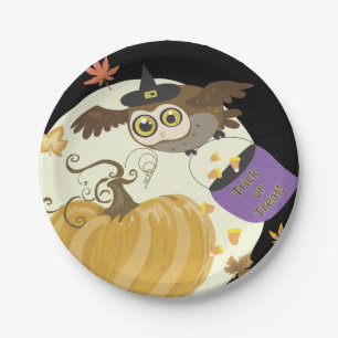 Plato De Papel ¡Halloween Owl Trick or Trete!