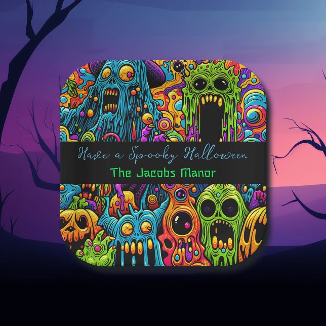 Plato De Papel Halloween Party | Personalización de zombis y mons (Subido por el creador)