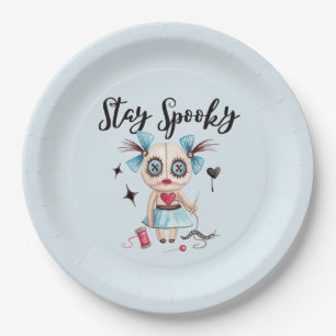 Plato De Papel Halloween Party Plates Spooky Voodoo Doll Decour