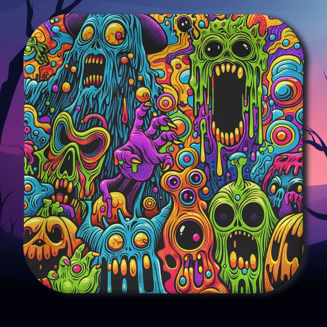 Plato De Papel Halloween Party | Zombie y monstruos (Subido por el creador)