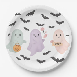 Plato De Papel Halloween Personalizable Trucos o Tratos BOO para