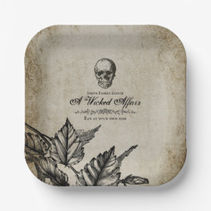 Plato De Papel Halloween - Personalizado de Vintage