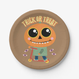 Plato De Papel Halloween placas moto moto calabaza