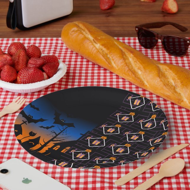 Plato De Papel Halloween Pumpkin Party Paper Plates  (Picnic)