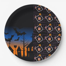 Plato De Papel Halloween Pumpkin Party Paper Plates 