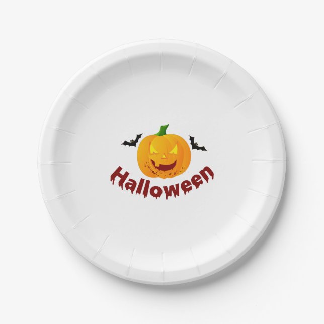 Plato De Papel Halloween sangriento (Anverso)