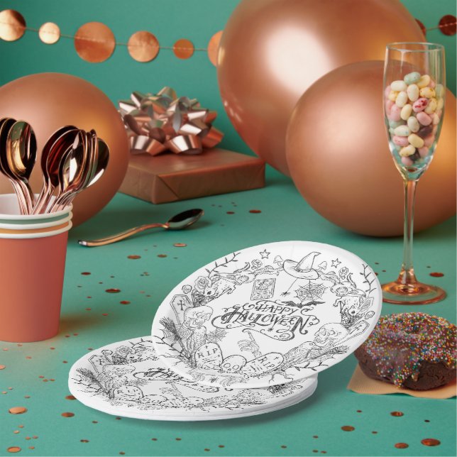 Plato De Papel Halloween sensorial (Multi)
