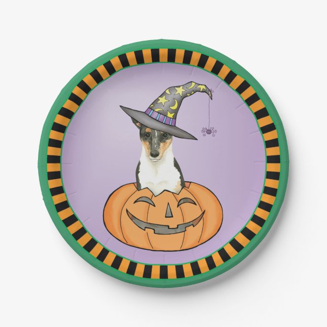 Plato De Papel Halloween Smooth Collie (Anverso)