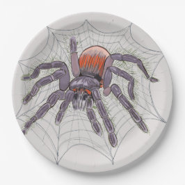 Plato De Papel Halloween Spider Creepy Fun