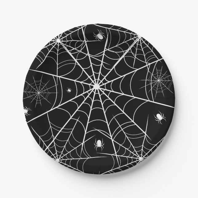 Plato De Papel Halloween Spider Web (Anverso)