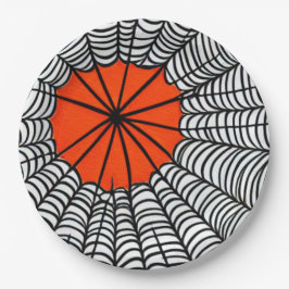 Plato De Papel Halloween Spider Web