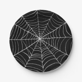 Plato De Papel Halloween Spiderweb