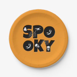 Plato De Papel Halloween spooky