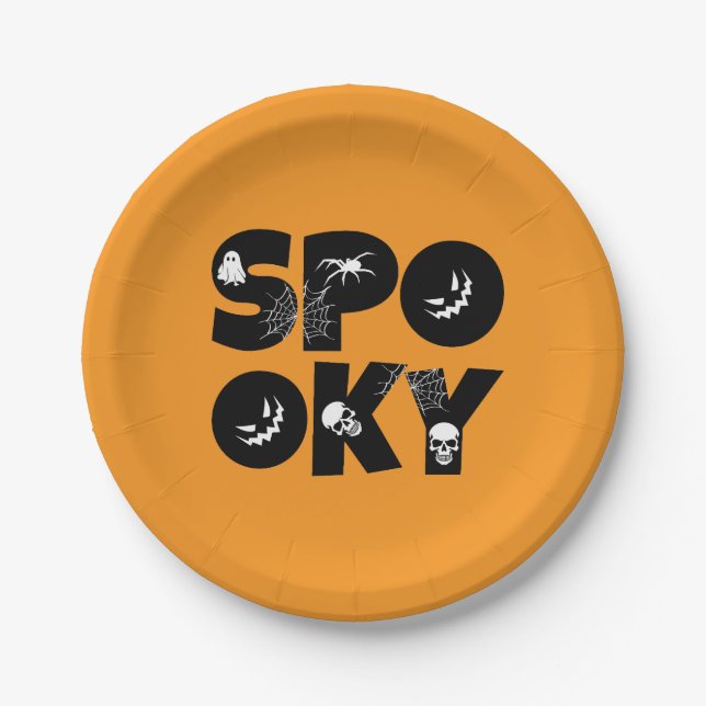 Plato De Papel Halloween spooky  (Anverso)
