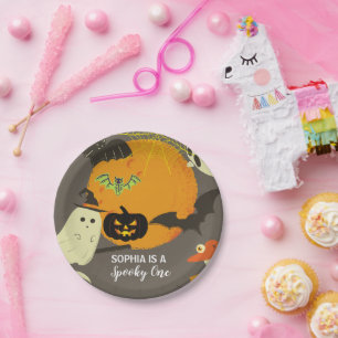 Plato De Papel Halloween Spooky One Birday