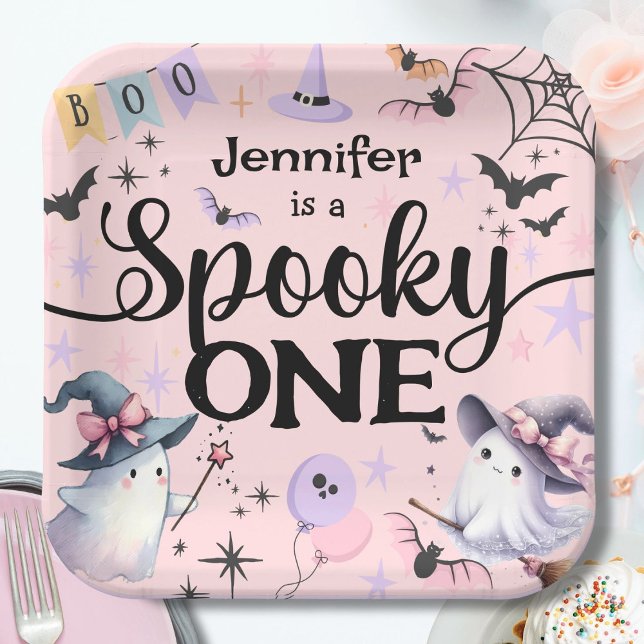 Plato De Papel Halloween Spooky One Cute Ghost Primer Fiesta de c (Subido por el creador)
