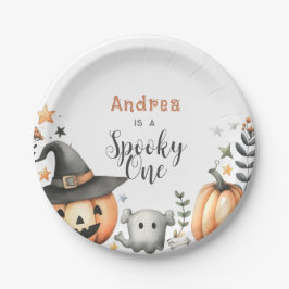 Plato De Papel Halloween Spooky primero uno