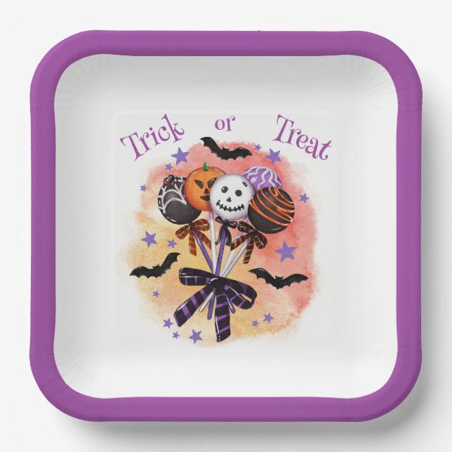 Plato De Papel Halloween Spooky Sweet Cake Pops (Anverso)