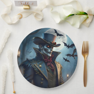 Plato De Papel Halloween Steampunk Sureño Gótico Zombie